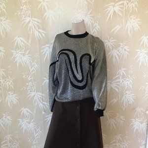 Vintage silver sparkly slouchy sweater